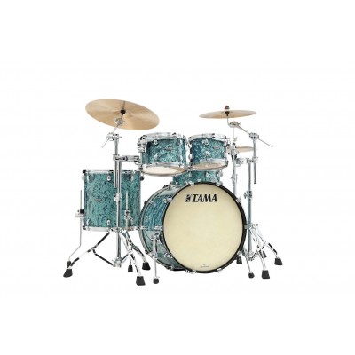 TAMA STARCLASSIC MAPLE STAGE 22 DRUM KIT, CHROME SHELL HARDWARE TURQUOISE PEARL