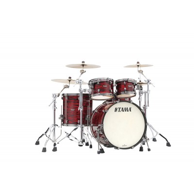 STARCLASSIC MAPLE STAGE 22 DRUM KIT, SMOKED BLACK NICKEL SHELL HARDWARE RED OYSTER