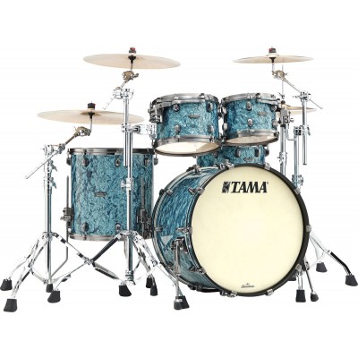 STARCLASSIC MAPLE STAGE 22 DRUM KIT, SMOKED BLACK NICKEL SHELL HARDWARE TURQUOISE PEARL