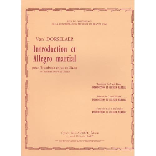 DORSSELAER WILLY VAN - INTRODUCTION ET ALLEGRO MARTIAL - TROMBONE, PIANO