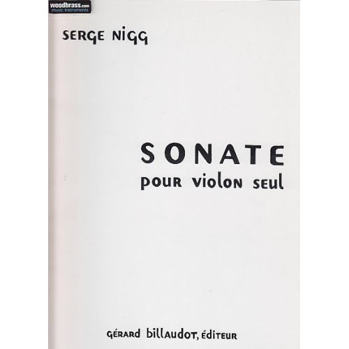 NIGG SERGE - SONATE - VIOLON