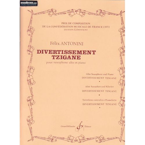 BILLAUDOT Antonini - Divertissement Tzigane - Saxophone