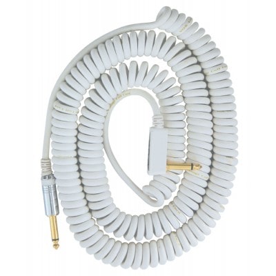 VCC90 COILED JACK CABLE 9M WHITE