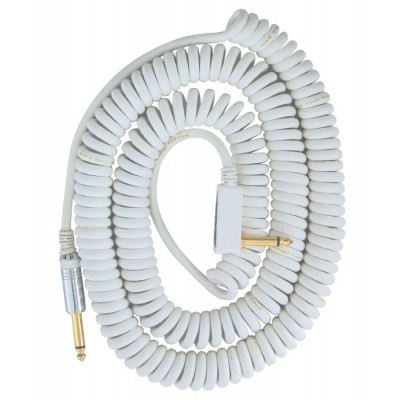 VCC90 COILED JACK CABLE 9M WHITE