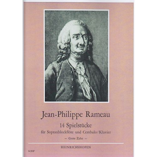 HEINRICHSHOFEN RAMEAU J. PH. - 14 SPIELSTUCKE - FLUTE A BEC SOPRANO ET CLAVECIN