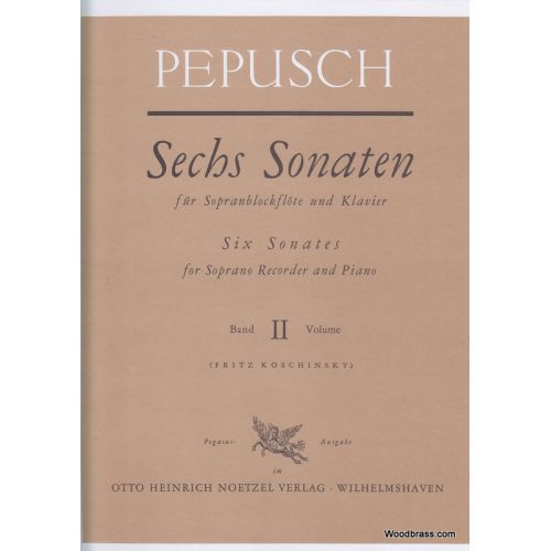 HEINRICHSHOFEN PEPUSCH J. CH. - SECHS SONATEN VOL 2 - FLB SOPRANO ET BC