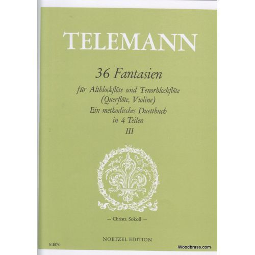 HEINRICHSHOFEN TELEMANN 36 FANTASIEN FüR ALTBFL UND TBFL (QUERFLöTE, VIOLINE) - III