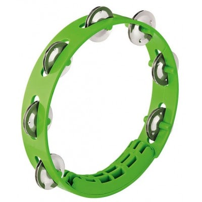 COMPACT ABS TAMBOURINE - GRASS-GREEN - 8? - 1 ROW VERSION