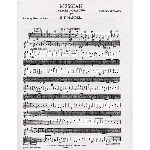 SHAW WATKINS - THE MESSIAH - FOR SECOND - VIOLIN