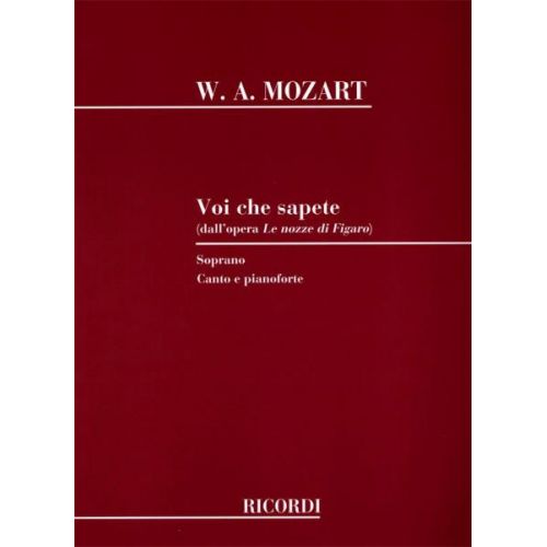 MOZART W.A. - LE NOZZE DI FIGARO: VOI CHE SAPETE - CHANT ET PIANO