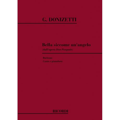 DONIZETTI G. - BELLA SICCOME UN ANGELO - CHANT ET PIANO
