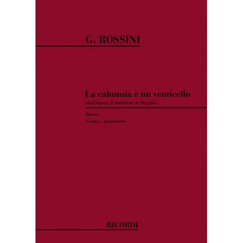 RICORDI ROSSINI G. - IL BARBIERE DI SIVIGLIA: LA CALUNNIA E' UN VENTICELLO - CHANT ET PIANO