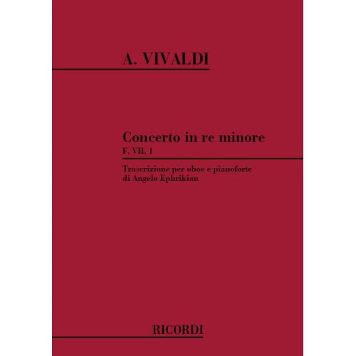RICORDI VIVALDI A. - CONCERTO IN RE MIN. OP.VIII N.9 - HAUTBOIS ET PIANO