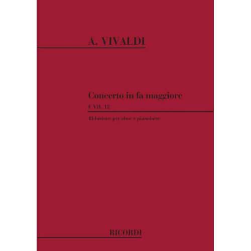 VIVALDI A. - CONCERTO IN FA RV 457 - F.VII/12 - HAUTBOIS ET PIANO