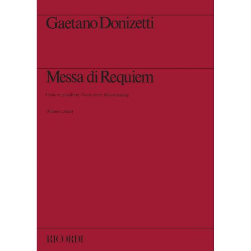 RICORDI DONIZETTI G. - MESSA DI REQUIEM - CHANT ET PIANO