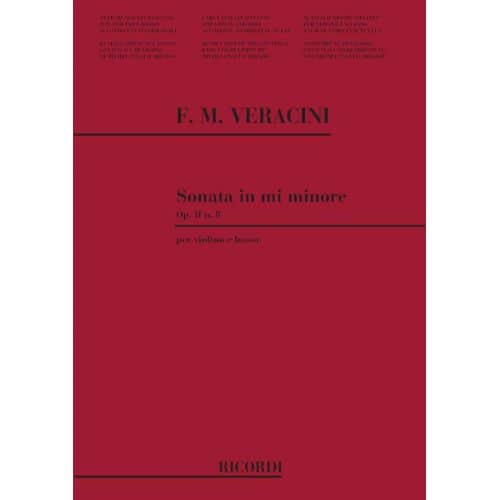 VERACINI F.M. - SONATA N.8 IN MI MIN. - VIOLON ET BASSE