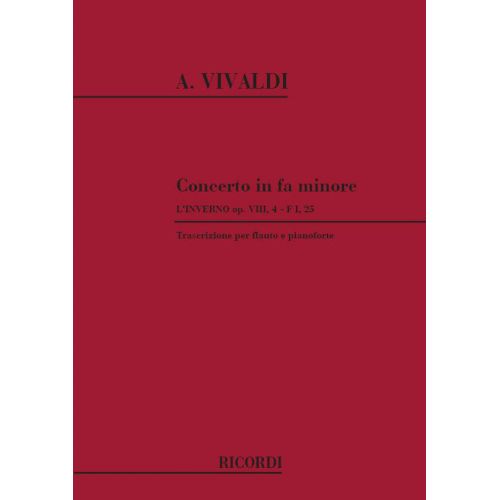 VIVALDI A. - CONCERTI IN FA MIN.' L'INVERNO' OP.VIII N. 4 RV 297 - FLUTE ET PIANO