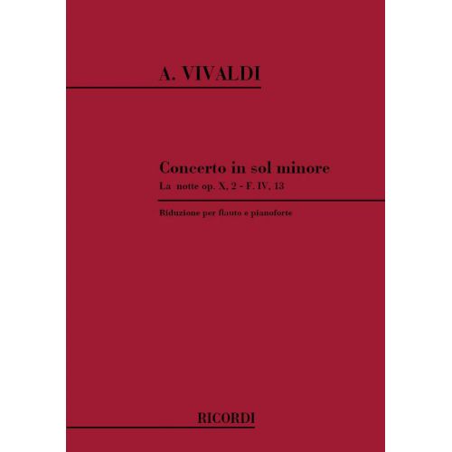VIVALDI A. - CONCERTO IN SOL MIN - LA NOTTE OP.X N 2 - FLUTE ET PIANO