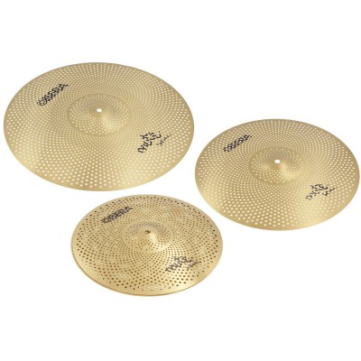 OBERA CYMBALS Mute 3x Silent Cymbals Set - 14" 16" 20" - Brass Finish