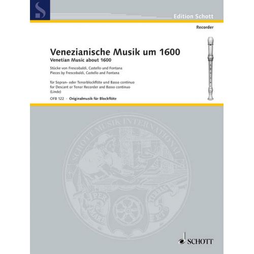Linde Hans M. - Venezianische Musik Um 1600 - Soprano Or Ténor Recorder And Basso Continuo
