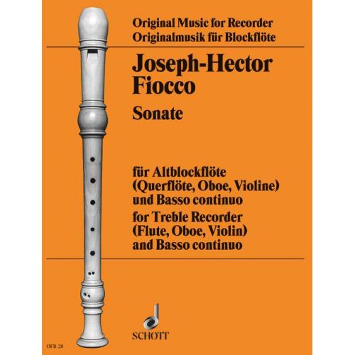 FIOCCO JOSEPH-HECTOR - FIOCCO J.-H. - SONATA IN G MINOR - TREBLE RECORDER (FLUTE, OBOE, VIOLIN) AND 