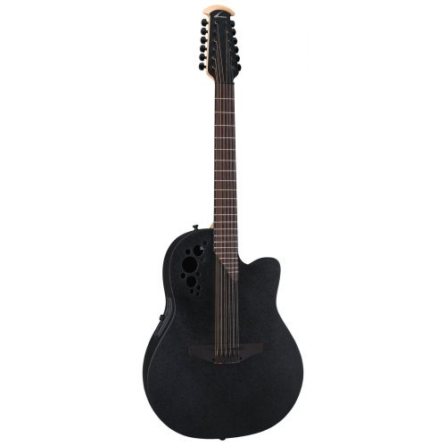 Elektro-Akoestische Gitaar Elite Tx Deep Contour Cutaway 12-String Black Textured