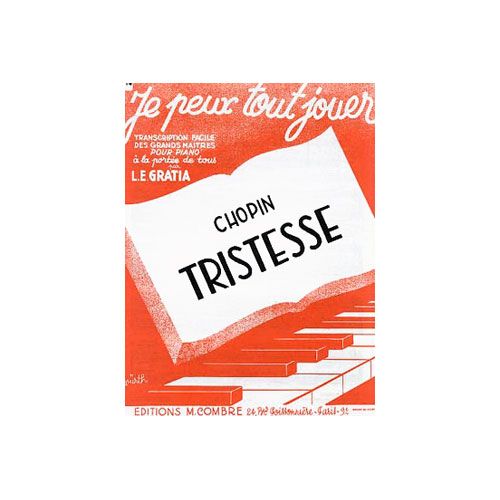 COMBRE CHOPIN FREDERIC - TRISTESSE OP.10 N.3 (JPTJ14) - PIANO FACILE