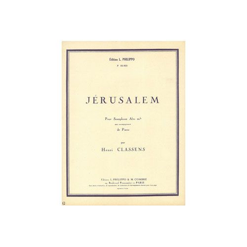 CLASSENS HENRI - JERUSALEM - SAXOPHONE ET PIANO