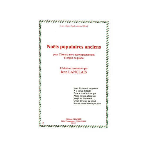  Langlais Jean - Noels Populaires Anciens (7) - Choeur Et Orgue Ou Piano