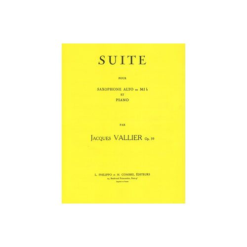 VALLIER - SUITE OP.59 - SAXOPHONE ET PIANO