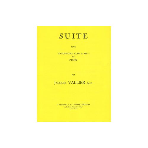 COMBRE Vallier - Suite Op.59 - Saxophone et Piano
