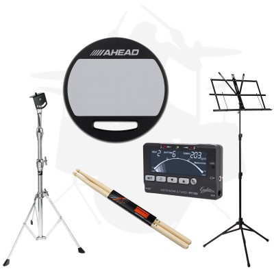 AHEAD DRUM BEGINNER STARTER SET - SILENT PRACTICE PAD 10
