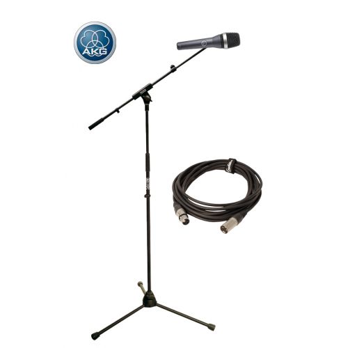 Horns Piano Woodwinds and String Instruments Bundle with Blucoil 10-FT Balanced XLR Cable AKG D5 Supercardioid Dynamic Microphone for Live Vocals and 5X Cable Ties Guitars Pop Filter Windscreen 