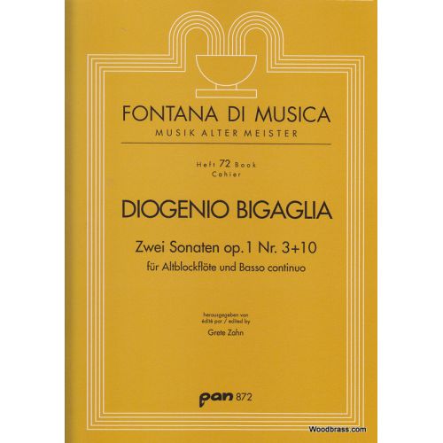 PAN VERLAG BIGAGLIA D. - 2 SONATEN AUS OP. 1 - FLB UND BC