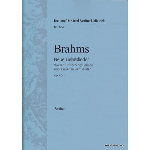 BRAHMS J. - NEUE LIEBESLIEDER OP. 65 4 VOIX - CHANT, CHOEUR, PIANO