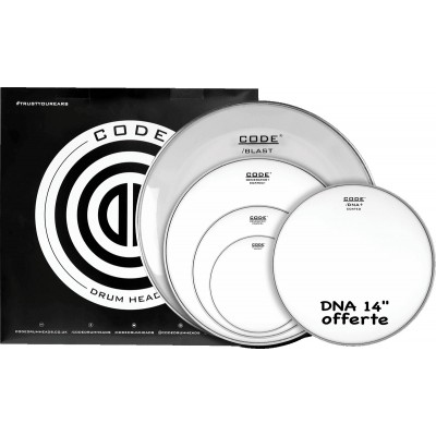 CODE DRUM HEAD Full Pack GENERATOR Sablée 10/12/16/22 + 14" DNA Sablée