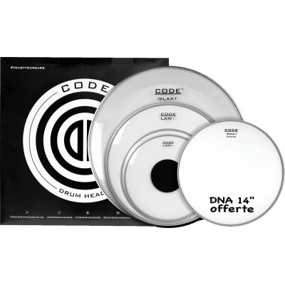 CODE DRUM HEAD FULL PACK LAW CLEAR 12/13/16/22 + 14DNA SABLEE