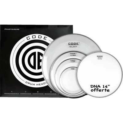 CODE DRUM HEAD FULL PACK RESO RING CLEAR 10/12/14/20 + 14DNA SABLEE