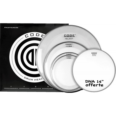 CODE DRUM HEAD FULL PACK RESO RING CLEAR 12/13/16/22 + 14DNA SABLEE