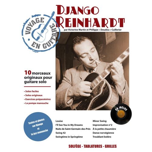 REINHARDT DJANGO - VOYAGE EN GUITARE + CD - GUITAR TAB