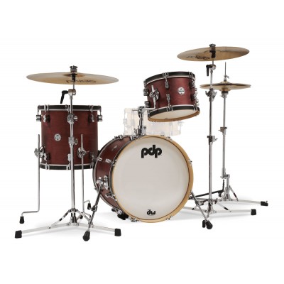 Pdp By Dw Kit Pdp Concept Classic Wood Hoop 3 Futs 18,12,14 Ox Blood Stain - Pdcc1803ob