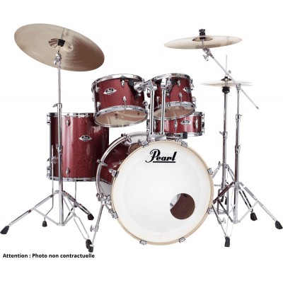 Pearl Drums Exx725sbrc-704 Export Rock 22 5 Futs Noir Cherry Glitter