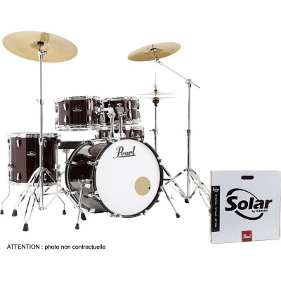 PEARL DRUMS ROADSHOW FUSION 20 + PACK SOLAR SABIAN RED WINE