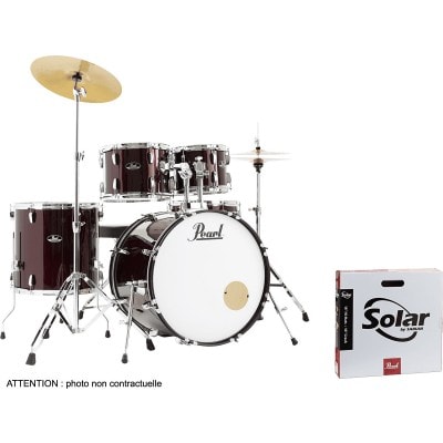 PEARL DRUMS ROADSHOW STAGE 22+ PACK SOLAR SABIAN  RED WINE
