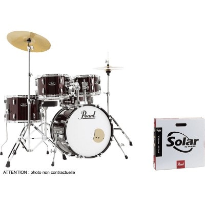 PEARL DRUMS ROADSHOW JAZZ 18 WINE RED + SOLAR CYMBALS