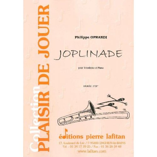 LAFITAN OPRANDI PHILIPPE - JOPLINADE - TROMBONE ET PIANO