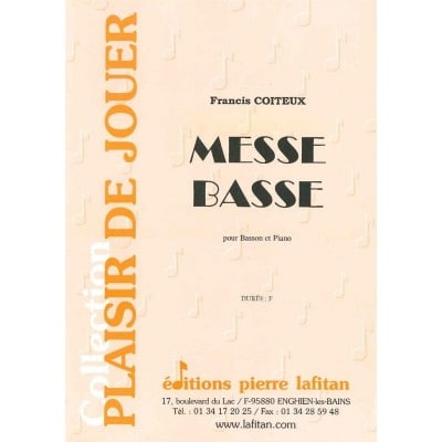 LAFITAN COITEUX FRANCIS - MESSE BASSE - BASSON & PIANO