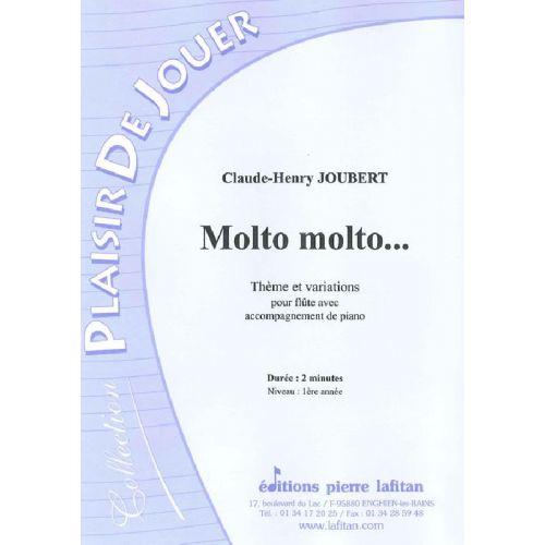 JOUBERT CLAUDE-HENRY - MOLTO MOLTO... - FLUTE ET PIANO