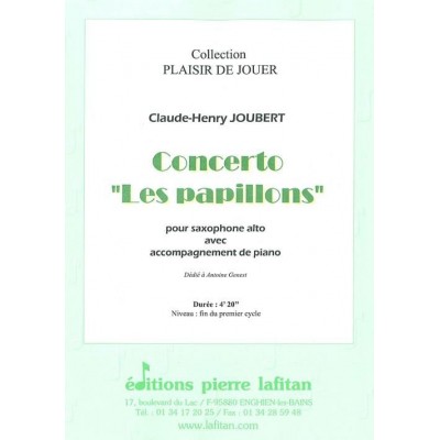 LAFITAN Joubert CLAUDE-henry - Concerto Les Papillons - Saxophone Alto & Piano