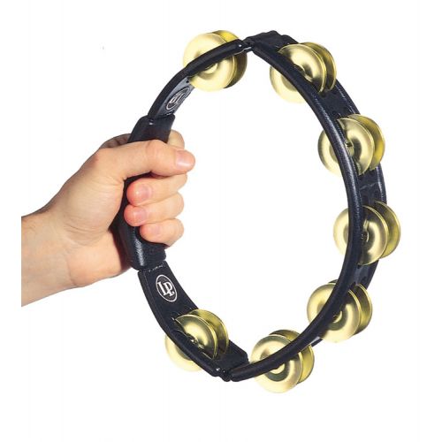 LATIN PERCUSSION LP170 - Tambourin Cyclop Noir (cymbalettes Laiton)